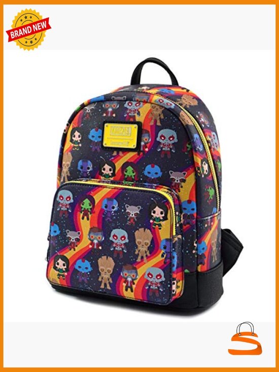 Faux Leather Chibi Print Mini Backpack with Marvel Guardians of the Galaxy